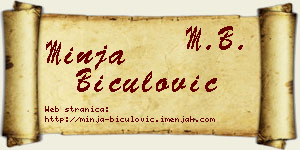 Minja Biculović vizit kartica